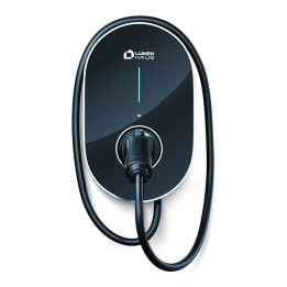 LumenHaus SunCharger Wallbox mit Typ-2-Ladekabel und grüner Status-LED
